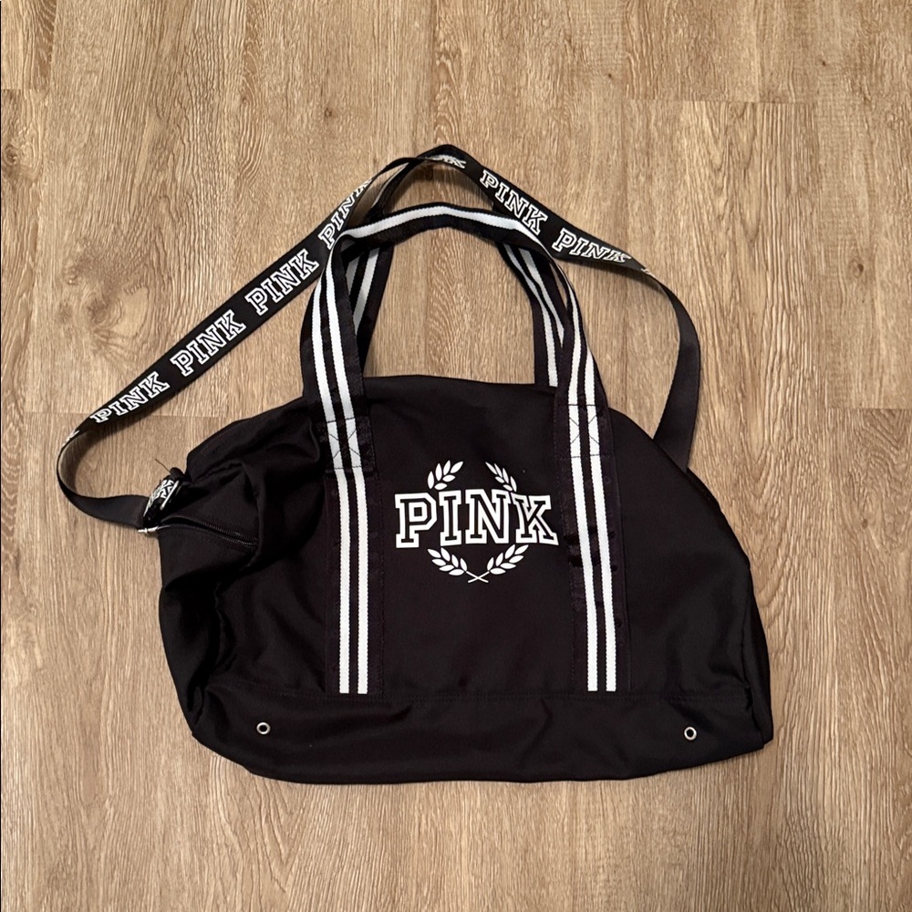 Victoria's Secret Pink Black Duffle Bag
